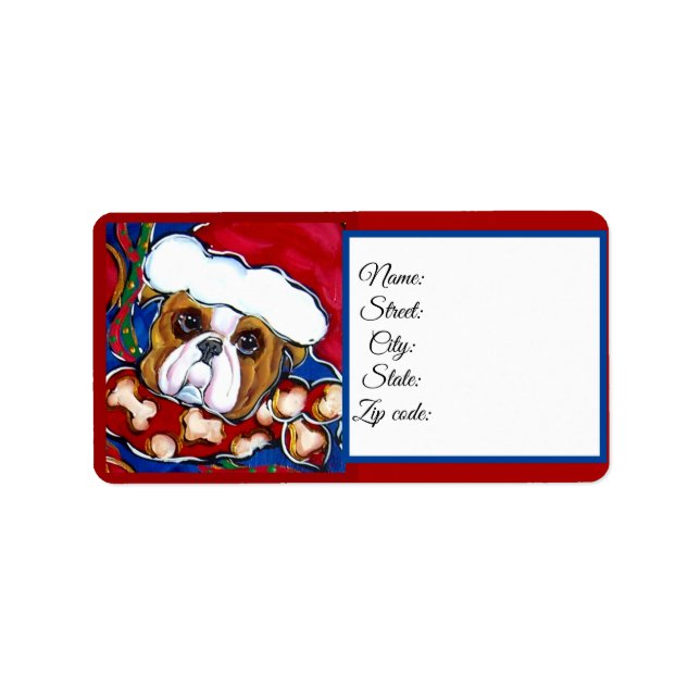 SANTA BULLDOG ADRESSAUFKLEBER (Vorne)