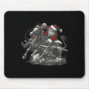 Santa Bulldogging Weihnachts Cowboy Santa Rodeo Xm Mousepad