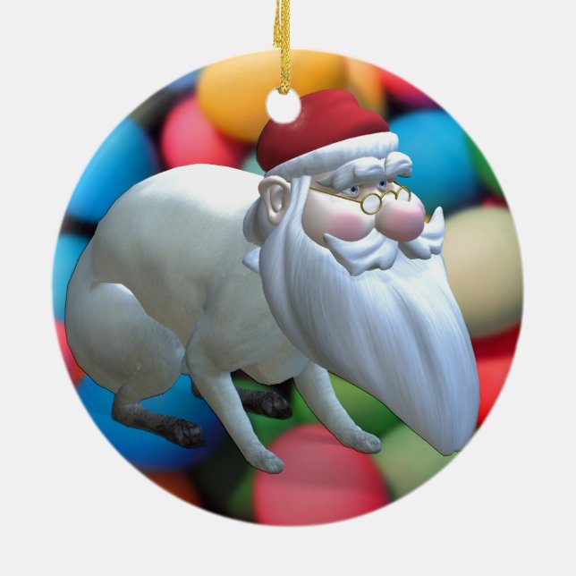 Santa Bunny Keramik Ornament (Hinten)