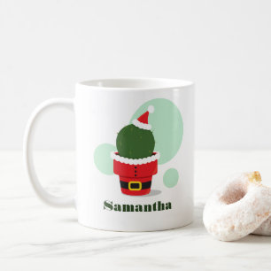 Santa Cactus Name Christmas Kaffeetasse