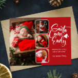 Santa Came Frühgeburtshinweis Foto Postkarte<br><div class="desc">Moderne, Foto Collage Weihnachtsgeburt Ankündigung. Ankündigung der Geburt Ihres Babys und wünschen Ihrer Familie und Freunden glücklichen Urlaub mit diesem Urlaub Geburt Ankündigung Postkarte. Das Design zeigt 4 Fotos des Babys , das Typografie-Skript ''santa kam früh'' in trendy Schrift, Ihre Botschaft auf der Vorderseite. Personalisieren Sie weiter mit weiteren Details...</div>