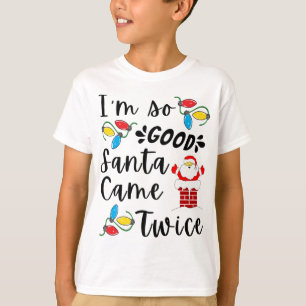 Santa Came Zweimal Erwachsene Pun Familie Weihnach T-Shirt