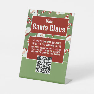 Santa Candy, Besuch Santa, QR Code Queue Sockelschild