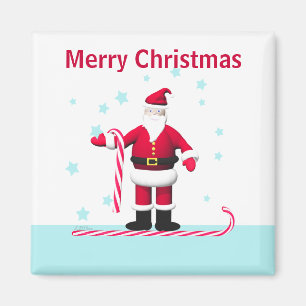 Santa Candy Cane und Sterne Weihnachten Magnet