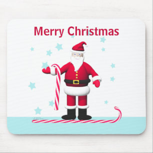 Santa Candy Cane und Sterne Weihnachten Mousepad