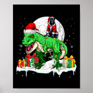 Santa Cane Corso Riding T-rex Weihnachtsbesitzer K Poster