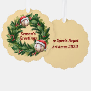 Santa Cap Baseball Ornament Karte