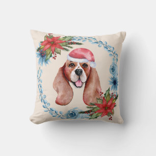 Santa Cap Beagle Holiday Kissen
