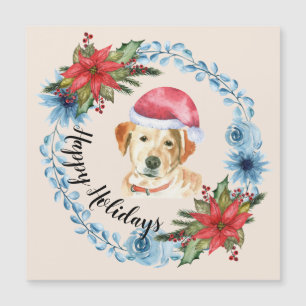 Santa Cap Gelbe Labrador Holiday Magnetkarte