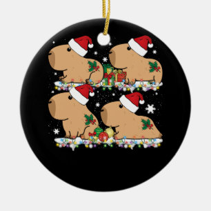 Santa Capybara Crew Weihnachten Keramik Ornament