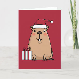 Santa Capybara Feiertagskarte