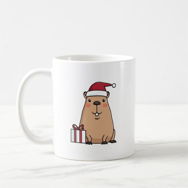 Santa Capybara Kaffeetasse (Links)