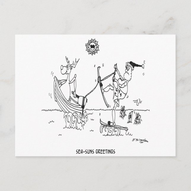 Santa Cartoon 6193 Feiertagspostkarte (Vorderseite)