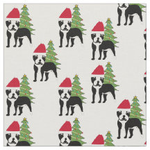 Santa Cartoon Boston Terrier
