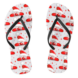 Santa Cartoon Niedlich Peeking Character © Bluedar Flip Flops