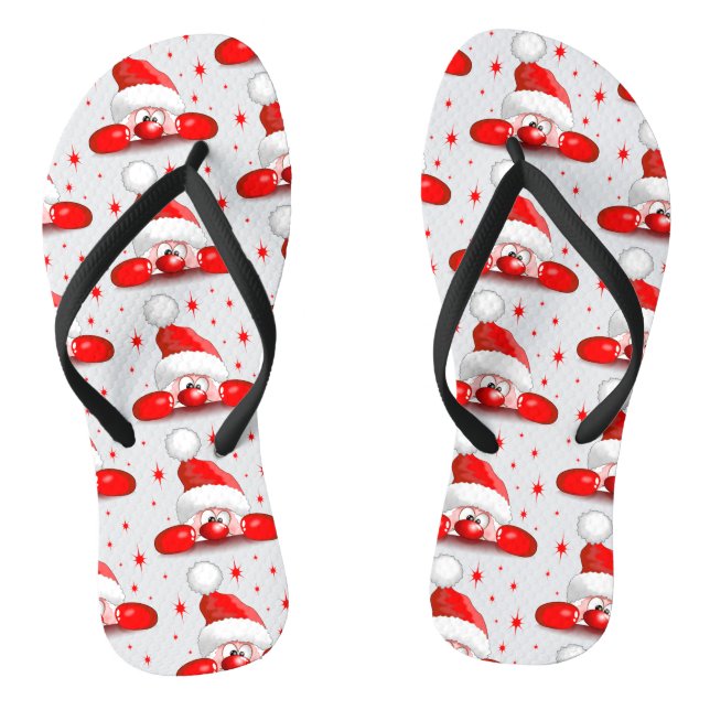 Santa Cartoon Niedlich Peeking Character © Bluedar Flip Flops (Fußbett)