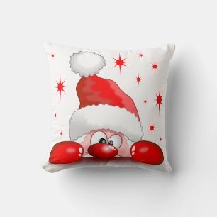 Santa Cartoon Niedlich Peeking Character © Bluedar Kissen