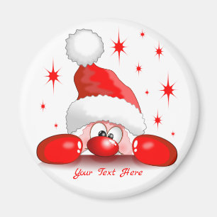 Santa Cartoon Niedlich Peeking Character © Bluedar Magnet