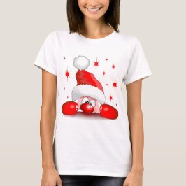Santa Cartoon Niedlich Peeking Character © Bluedar T-Shirt