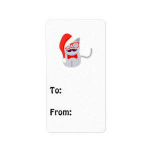 Santa Cat Adressaufkleber