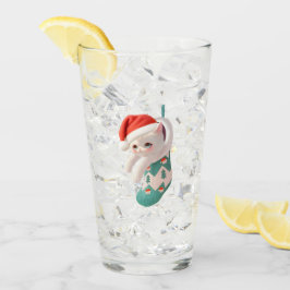 Santa Cat: Bao Bao in Christmas Stocking Art Glas