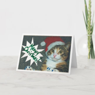Santa Cat Cards Feiertagskarte