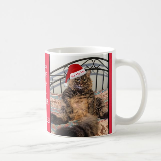 Santa Cat erhält Milch und Cookies Weihnachtsfeier Tasse (Rechts)