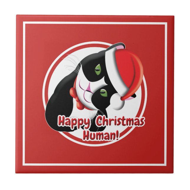 Santa Cat Fliese (Vorderseite)