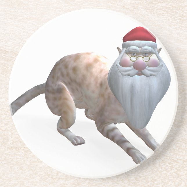 Santa Cat Getränkeuntersetzer (Vorne)