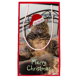 Santa Cat Ho Ho Ho Kleine Geschenktasche Geschenktüte