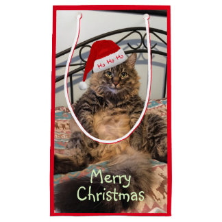 Santa Cat Ho Ho Ho Kleine Geschenktasche Kleine Geschenktüte