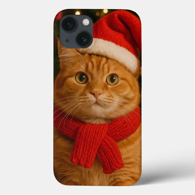 Santa Cat iPhone 13 Case (Rückseite)