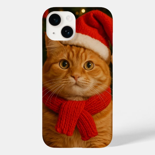 Santa Cat iPhone 14 Hülle (Rückseite)