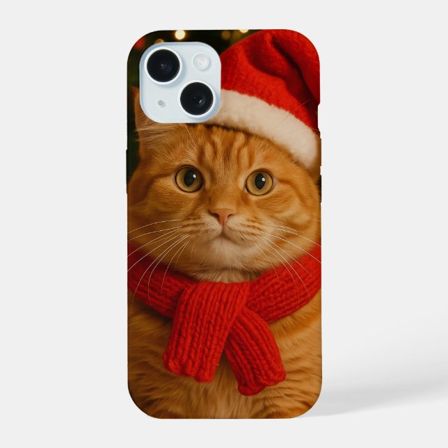 Santa Cat iPhone 15 Case iPhone 15 Hülle (Rückseite)