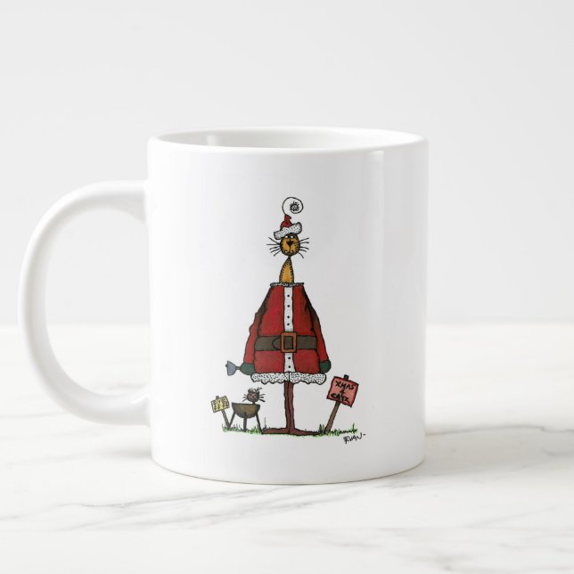 Santa Cat Jumbo-Tasse (Links)