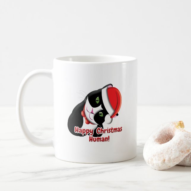 Santa Cat Kaffeetasse (Mit Donut)