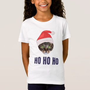Santa Cat mit Weihnachtsmannmütze, Ho Ho ho Einlad T-Shirt