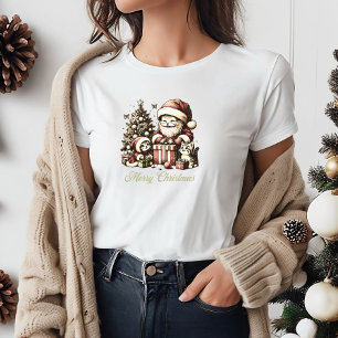 Santa Cat und seine kleinen Helfer im Vintagen Sti T-Shirt