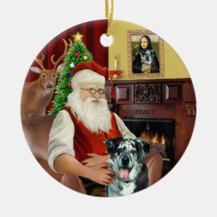 Santa - Catahoula Leopard Dog Keramikornament