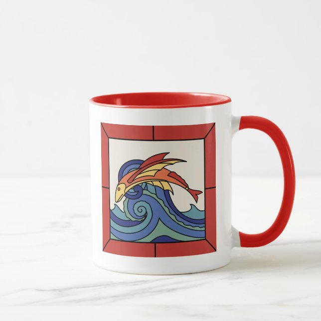 Santa Catalina Insel Flying Fish Fish Tile Tasse (Rechts)