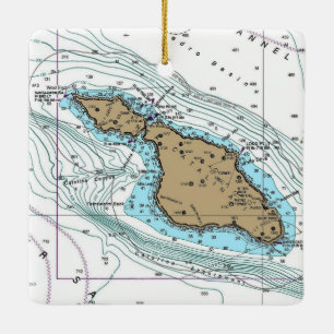 Santa Catalina Island Chart Keramikornament