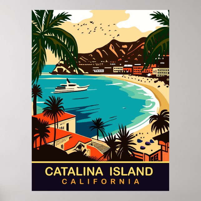 Santa Catalina, Strand, CA, Reisen Poster (Vorne)