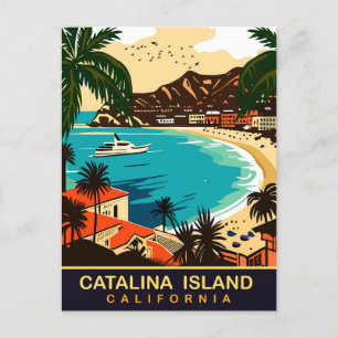 Santa Catalina, Strand, CA, Reisen Postkarte