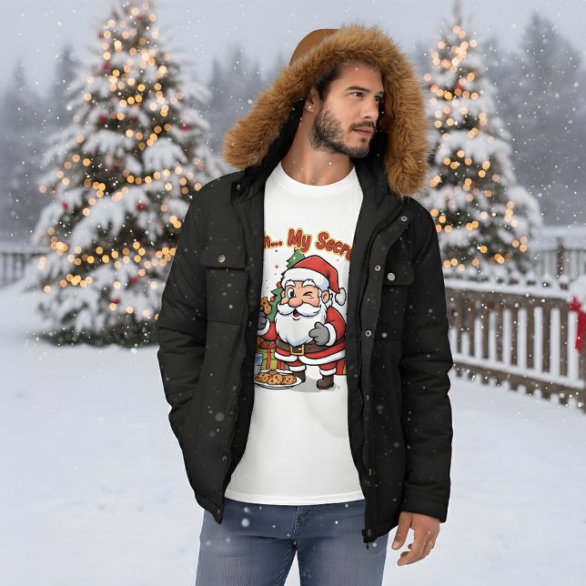 Santa Caught Stealing Cookies Funny Cartoon  T-Shirt (Von Creator hochgeladen)