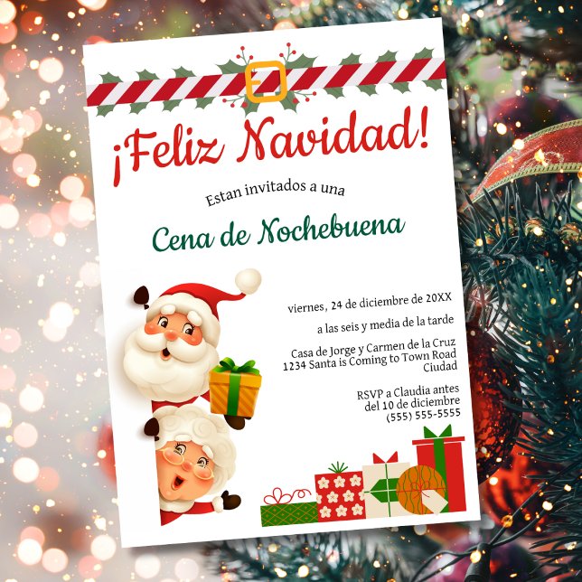 Santa Cena de Nochebuena Weihnachts-Party Einladung (Von Creator hochgeladen)
