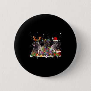 Santa Cesky Terrier Hund Tolles Rentier Weihnachte Button
