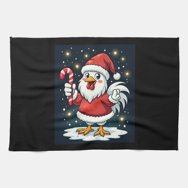 Santa Chicken Joy Geschirrtuch (Horizontal)