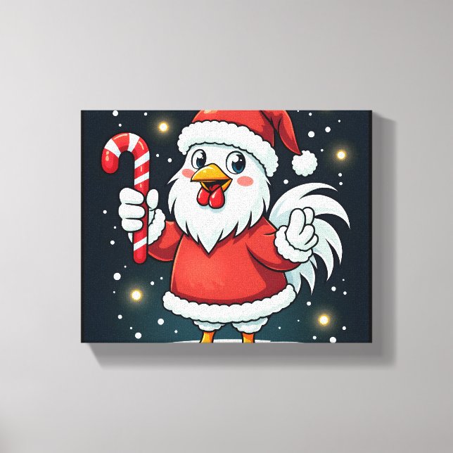 Santa Chicken Joy Leinwanddruck (Vorderseite)