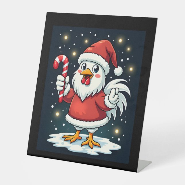 Santa Chicken Joy Sockelschild (Vorderseite)