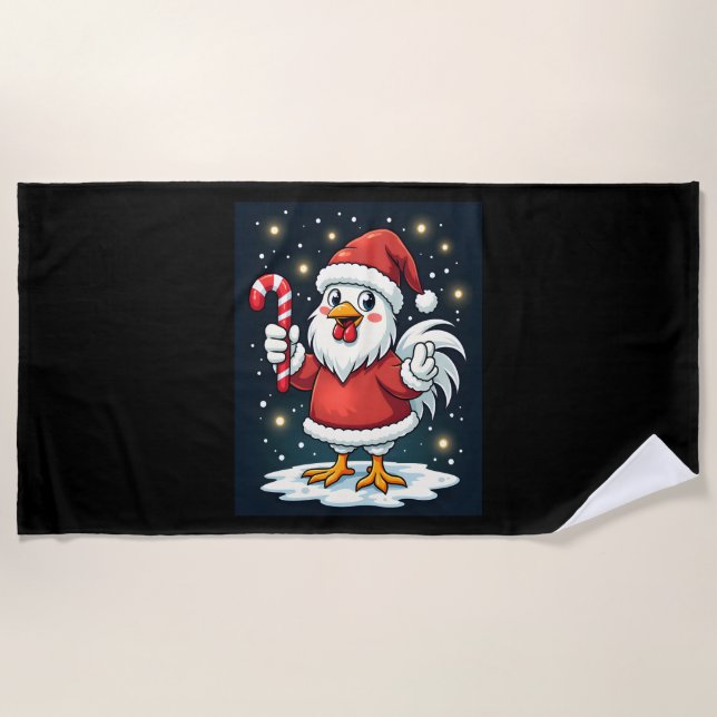 Santa Chicken Joy Strandtuch (Vorderseite)